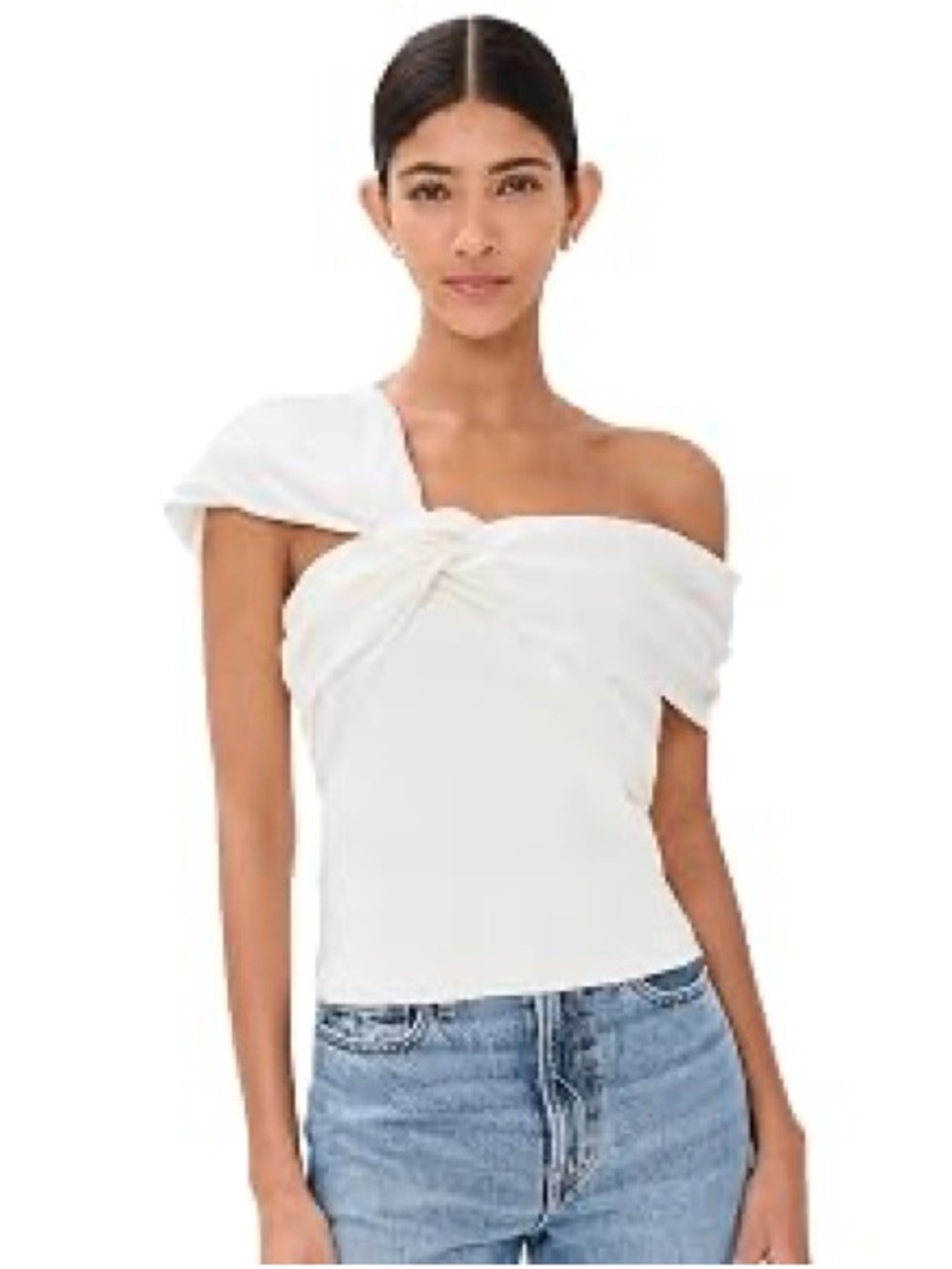 SIMKHAI Women's Celiana Knit Combo Top, Ivory, M
